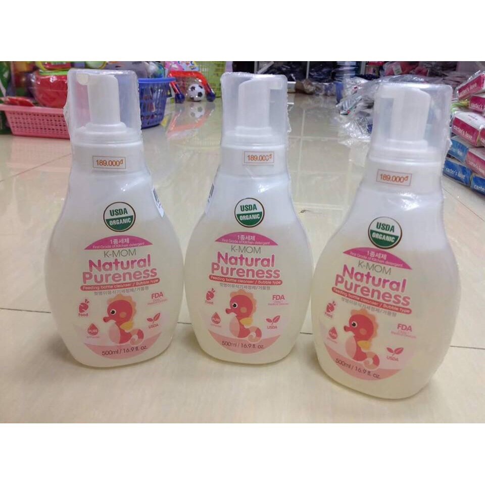 Nước rửa bình sữa và rau quả hữu cơ K-Mom Hàn Quốc