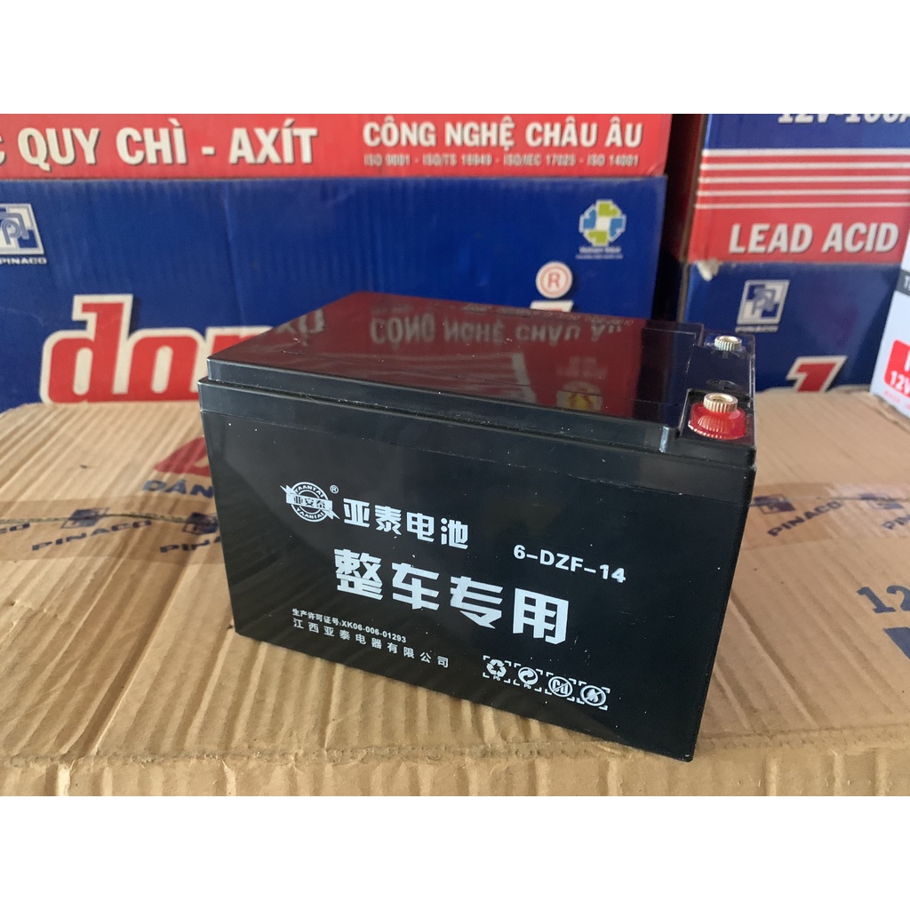 Ắc quy xe đạp điện, loa kéo YAANTAI 12V-14Ah  nội địa Trung Quốc.