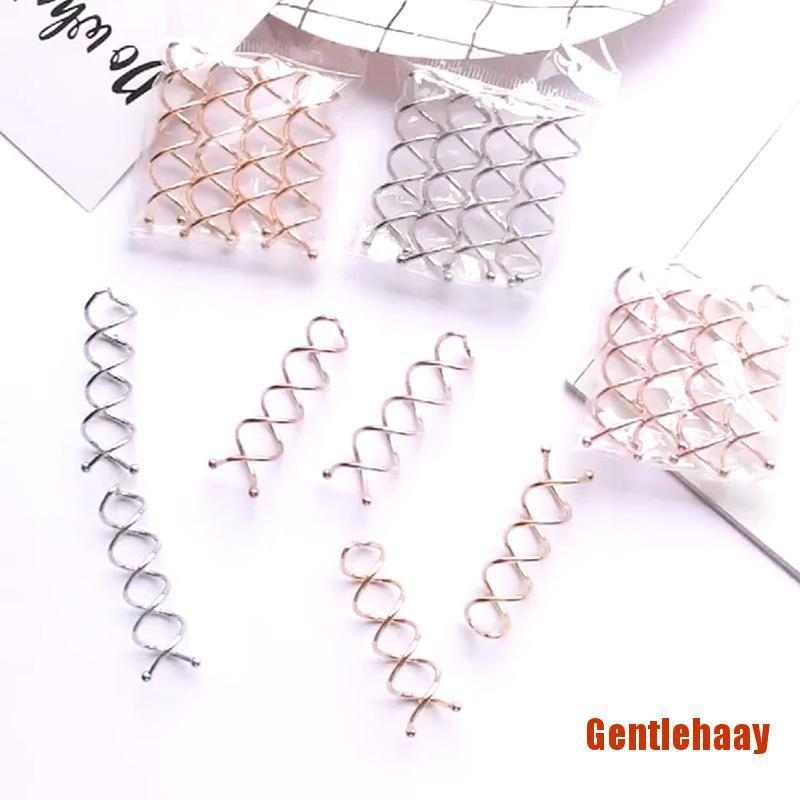 gentlehaay 10Pcs Gold Silver Color Rose Gold Spiral Spin Screw Clip Twist Barrette