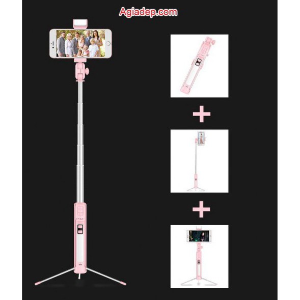 Gậy tự sướng Siêu dài + Có đèn ánh sáng Led hỗ trợ chụp ảnh đẹp, có nút Bluetooth chụp xa - Hàng hiệu cao cấp CYKE CA18 | BigBuy360 - bigbuy360.vn