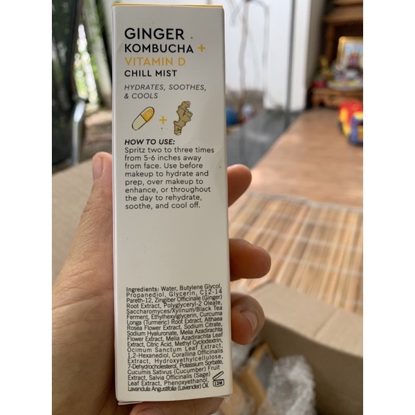 Sweet Chef Ginger Kombucha + Vitamin D Chill Mist - Xịt khoáng dưỡng ẩm 70ml