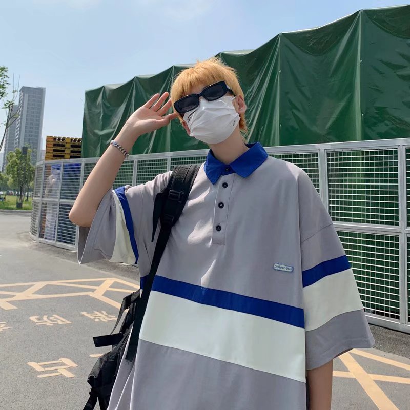 Áo thun polo nam tay ngắn họa tiết sọc ngang thời trang dành cho áo polo nam form rộng áo polo nam có cổ áo croptop polo nữ áo sơ mi nam ngắn tay áo có cổ áo polo sọc