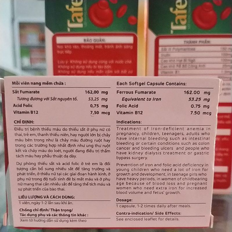 Combo 2lọ Viên uống bổ Sắt không gây táo bón Taferon - Ferrovit
