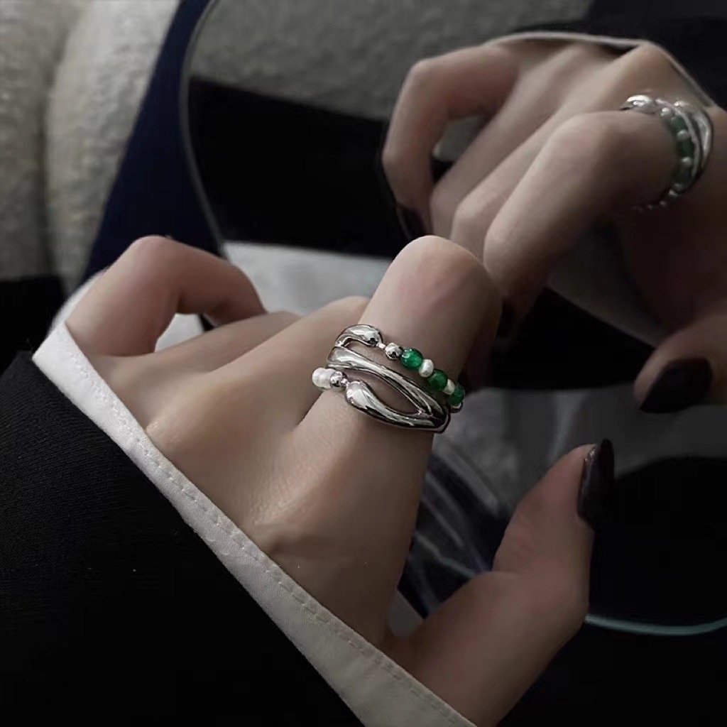 Nhẫn nhiều lớp đính ngọc trai sang trọng 19a1461