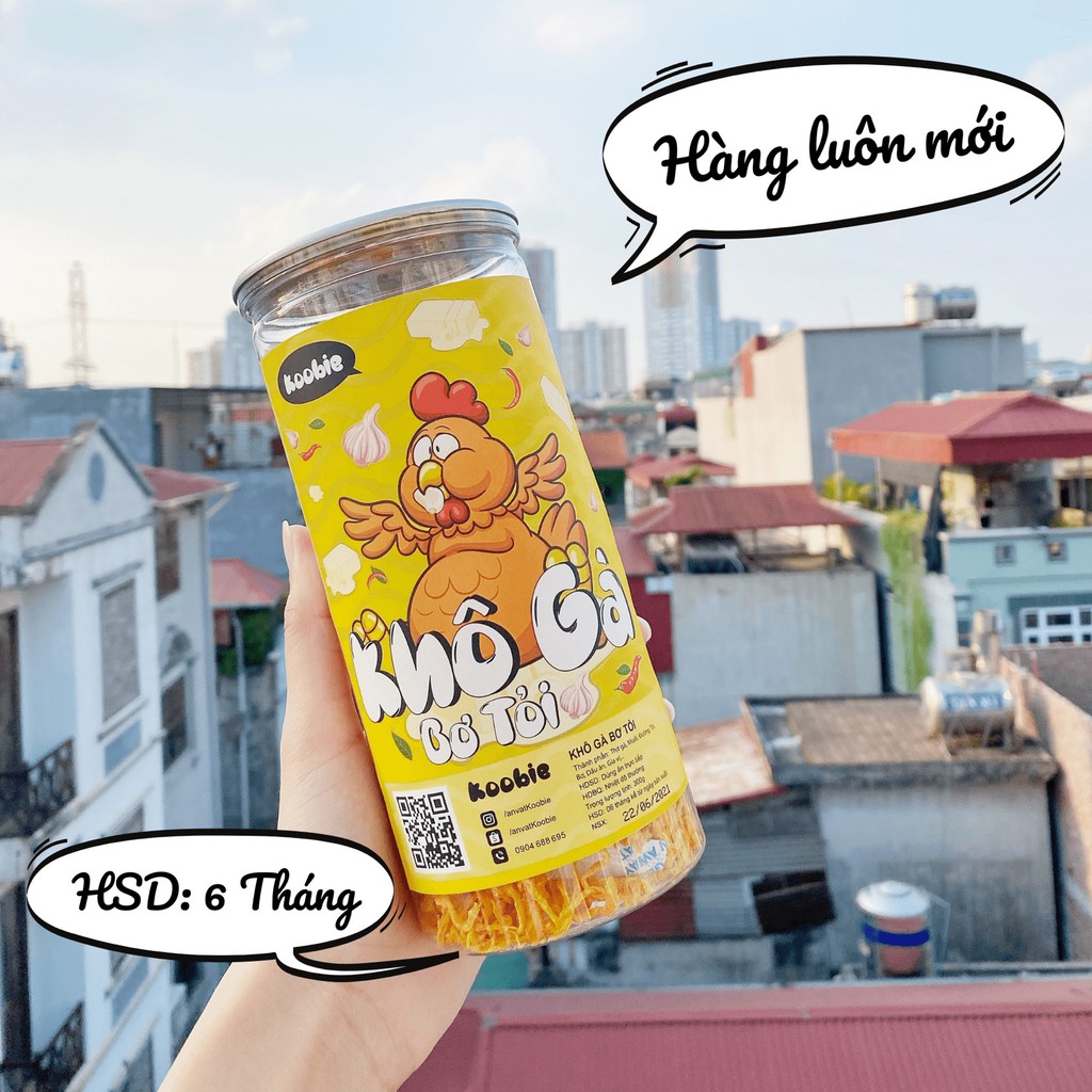 Khô gà bơ tỏi Koobie 300g, đồ ăn vặt ngon an toàn vệ sinh, giao hàng siêu tốc | BigBuy360 - bigbuy360.vn