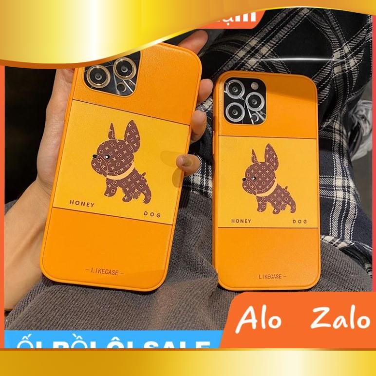 Ốp lưng iphone hoạ tiết lv chó cao cấp