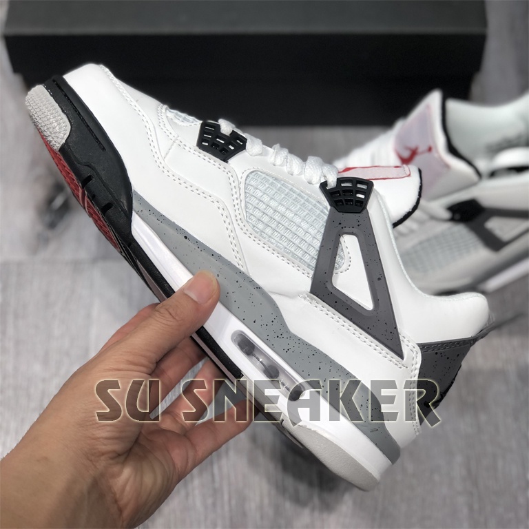 [ Su Sneaker ] Giày Bóng Rổ Jordan 4 Retro White Gray , JD4 Trắng Xám ( Full Box )