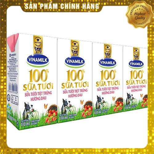 1Thùng Sữa Tươi Vinamilk 100% 48 hộp x 110ml hàng tặng 6 hộp 1 thùng