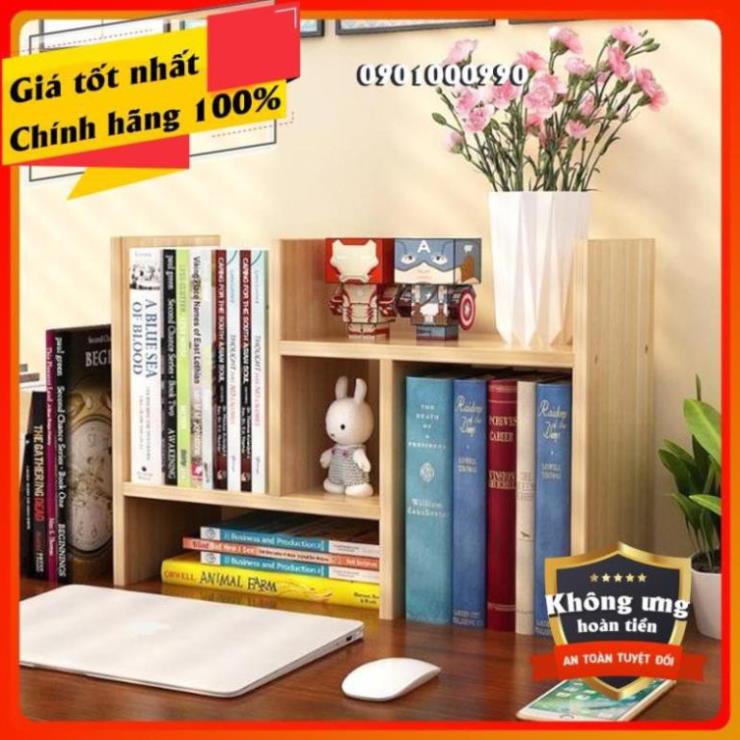 ⚡RẺ VÔ ĐỐI⚡Kệ sách để bàn gỗ đa năng - Loại mini 5 ô - 6 thanh - Lắp ghép tiện lợi tháo lắp