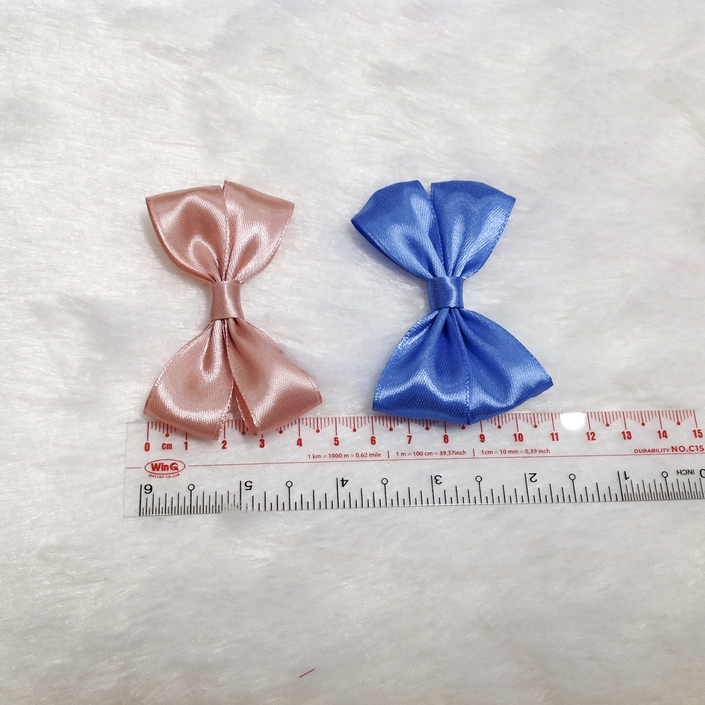 Nơ ruy băng đính áo đầm kẹp tóc dễ thương bản 2cm 2.5cm tone màu vàng cam đỏ hồng tươi dùng trang trí thủ công handmade