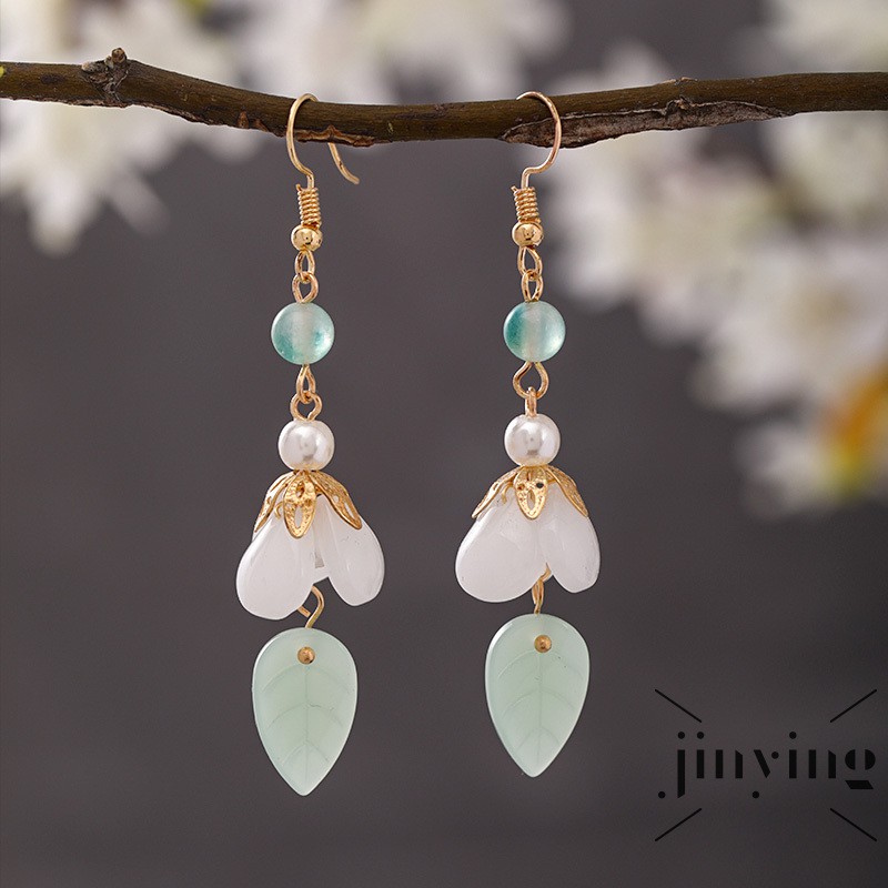 GETNOIVAS Khuyên Tai Hình Sườn Xám Đính Ngọc Trai Nhân Tạo Phong Cách Trung Hoa