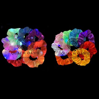 Dây buộc tóc vải scrunchies phát sáng