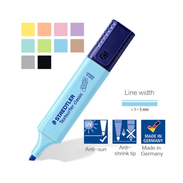 Bút Highlight Staedtler màu cơ bản và màu pastel