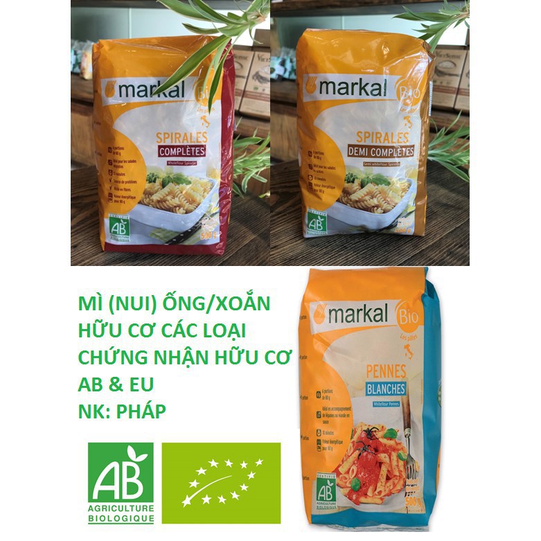Mì Xoắn Mì Ống Hữu Cơ Markal Cho Bé 500g Pháp Nui Ăn Dặm - Nhà Mỡ Mỡ