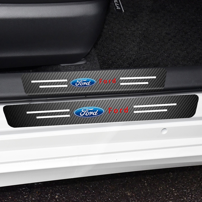 Set 4 Miếng Dán In Họa Tiết Sợi Carbon Trang Trí Cửa Xe Hơi Ford ST FOCUS 2 3 Mondeo Fiesta Kuga MK2 MK3 MK4