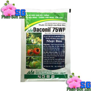DACONIL 75WP Gói 100g – THUỐC TRỪ BỆNH NHẬT BẢN Gói 100g ĐẶC TRỊ ĐỐM LÁ – THÁN THƯ - SƯƠNG MAI - ĐẠO ÔN