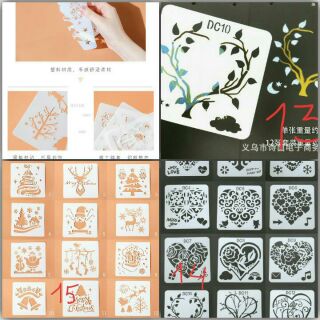 Khuôn vẽ mika dẻo 13*13cm (chọn mẫu)