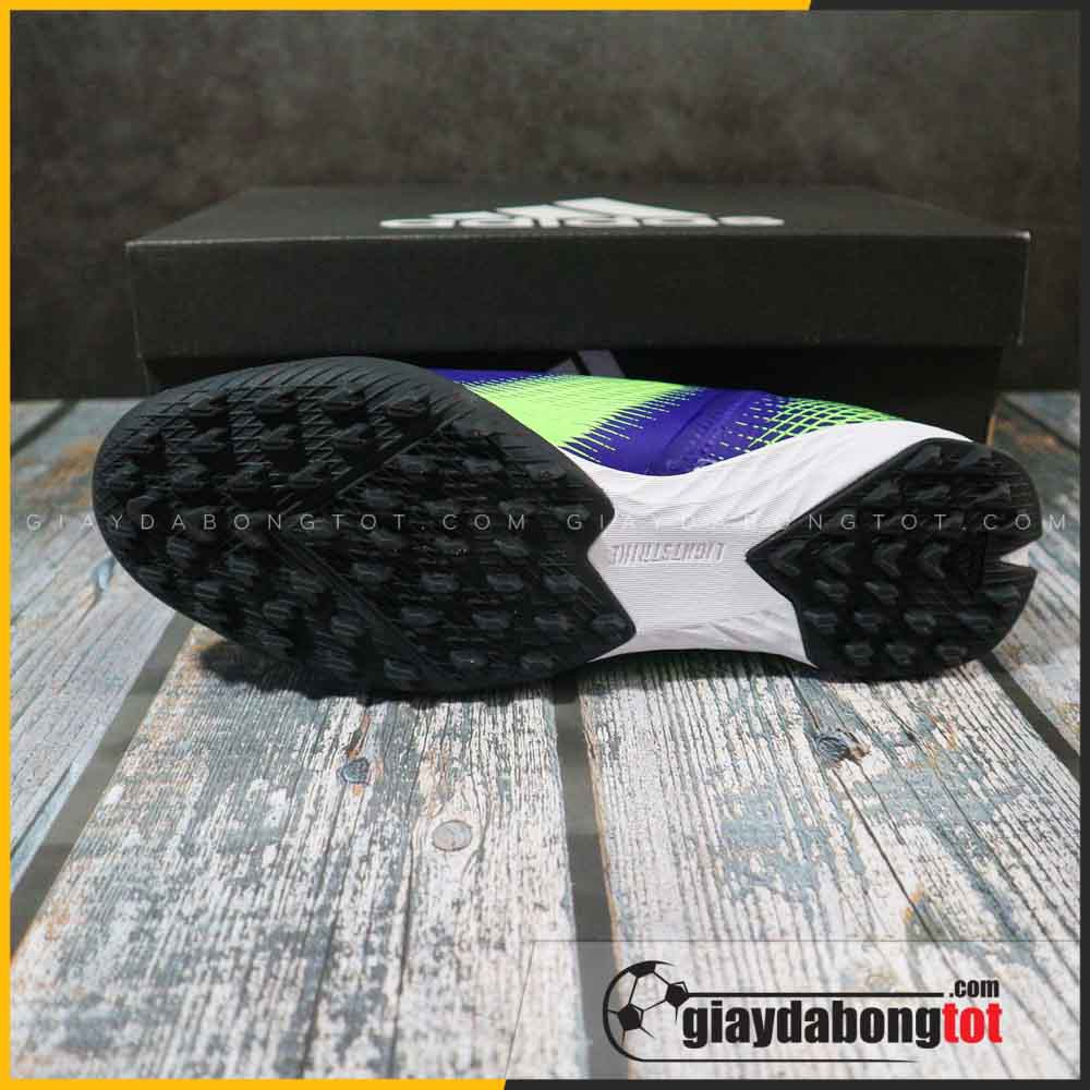 Giày đá bóng da mềm X Ghosted .3 TF tím vạch xanh | Trọng lượng nhẹ, độ bền cao, hợp cả chân bè