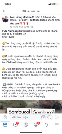 Sambucol tăng sức đề kháng cho bé