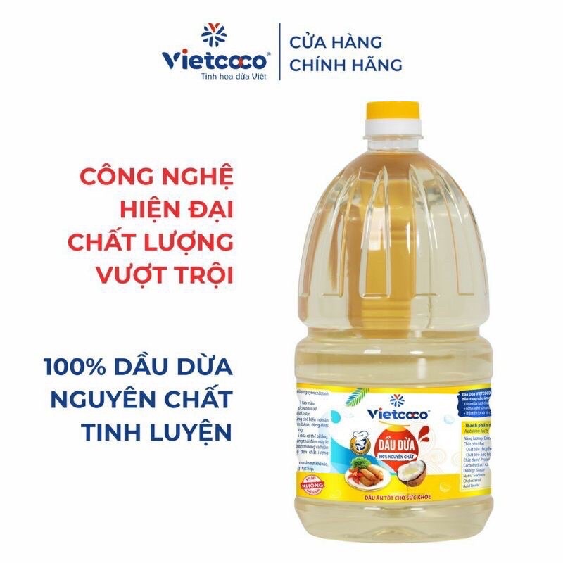 Dầu Dừa tinh luyện 2l nguyên chất Vietcoco