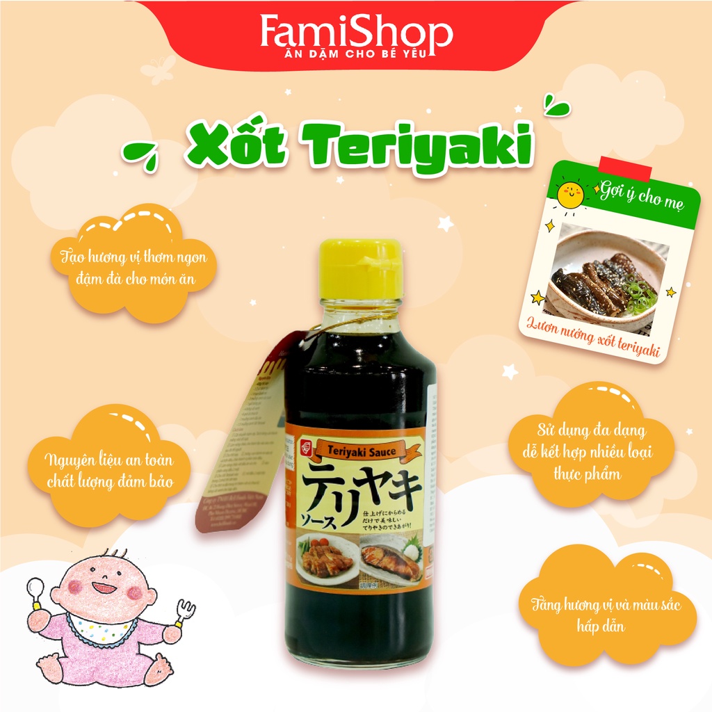 Sốt Teriyaki 250ml Nhật Bản cho bé từ 1 tuổi