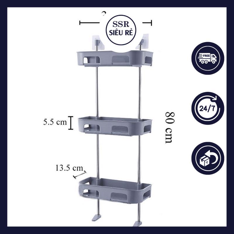 Kệ Giá Nhựa Dán Treo Gắn Tường Để Đựng Đồ Xà Phòng Mỹ Phẩm Phòng Nhà Tắm Vệ Sinh Bếp Toilet Thông Minh Đa Năng 2 3 Tầng