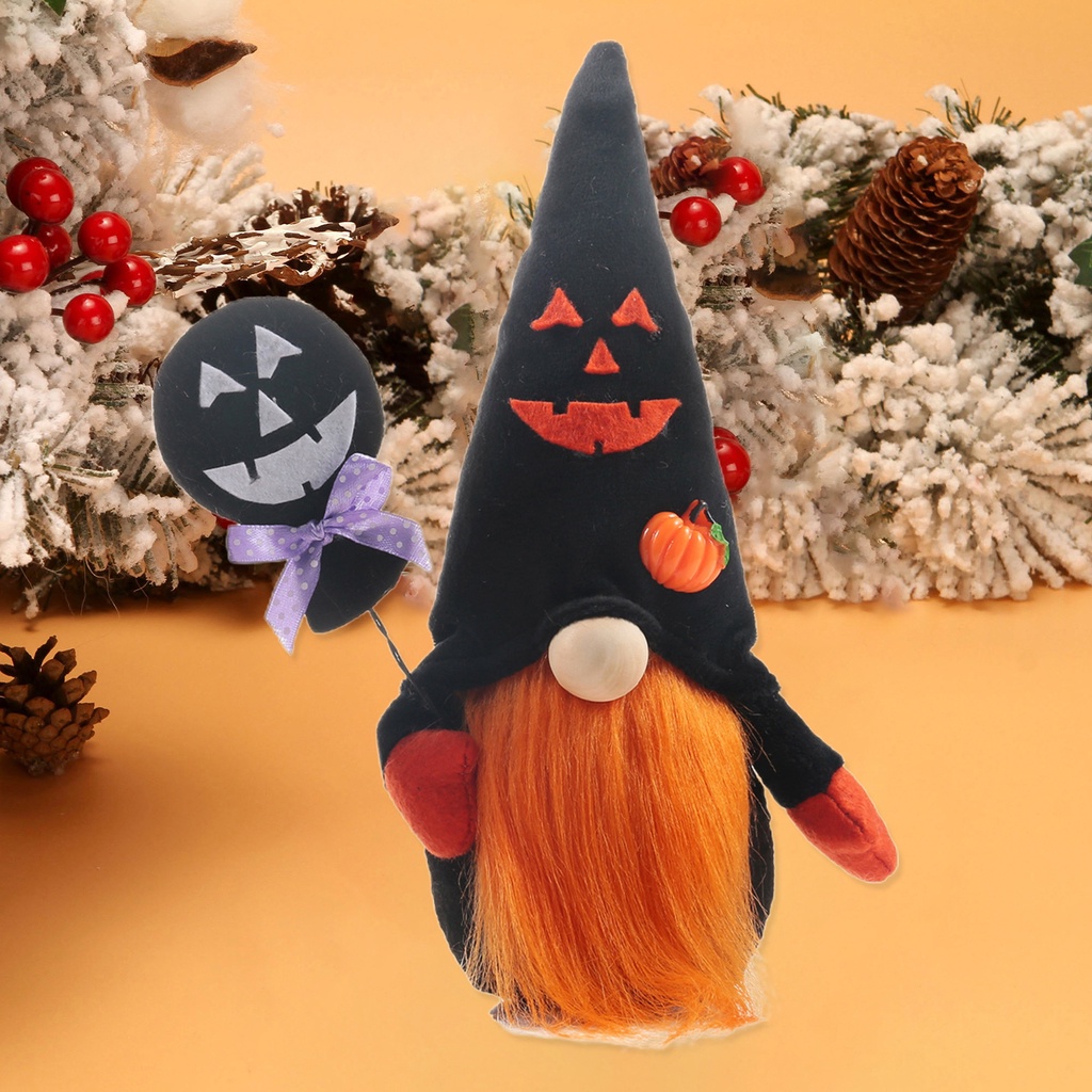 Thú Nhồi Bông Hình Mặt Cười Đen Đáng Yêu Trang Trí Halloween