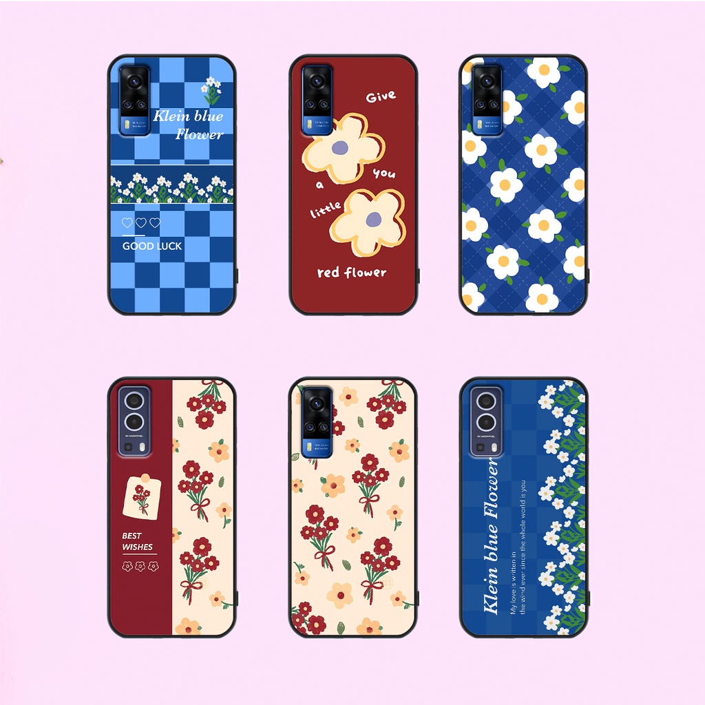 Ốp Vivo Y51 2020 - Y53s - Y72 5G in hình hoa cỏ nhẹ nhàng,họa tiết caro xinh xắn.ốp lưng chống sốc