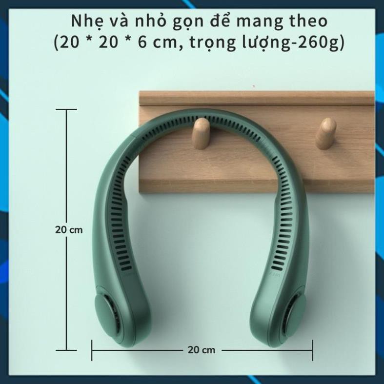 Quạt đeo cổ không cánh JISULIFE FA12 yên tĩnh pin lâu dài