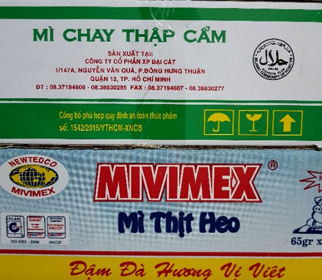 Mì thịt heo & mì chay thập cẩm Thùng 30 gói