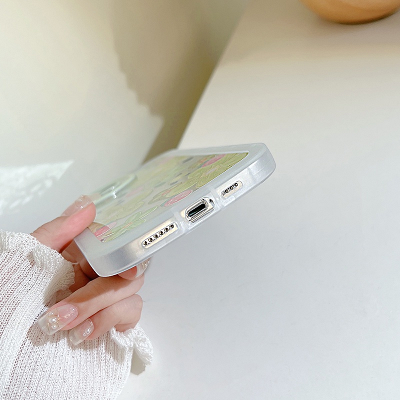 Ốp Điện Thoại TPU Mềm Trong Suốt Họa Tiết Hoa / Dâu Tây Đơn Giản Chống Bụi Cho iPhone 13 12 Pro Max 11 Xr Xs Max X 7 8 Plus