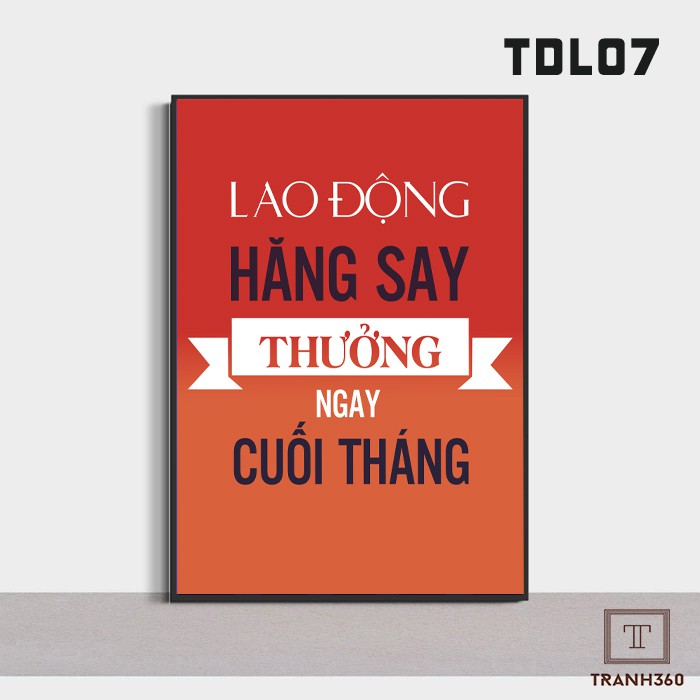 Tranh slogan tạo động lực nhân viên tranh khẩu hiệu decor treo tường trang trí văn phòng công ty vải canvas có khung