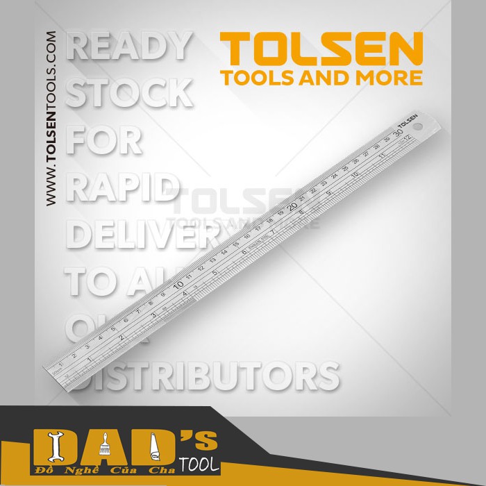 THƯỚC LÁ SIZE NHỎ THÉP KHÔNG RỈ 150/300MM - TOLSEN