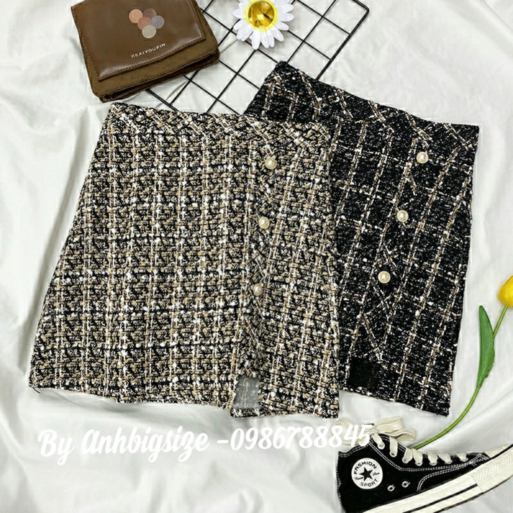 Bigsize Chân váy thu đông kèm quần trong vải tweet 60-93kg Ms190 | BigBuy360 - bigbuy360.vn