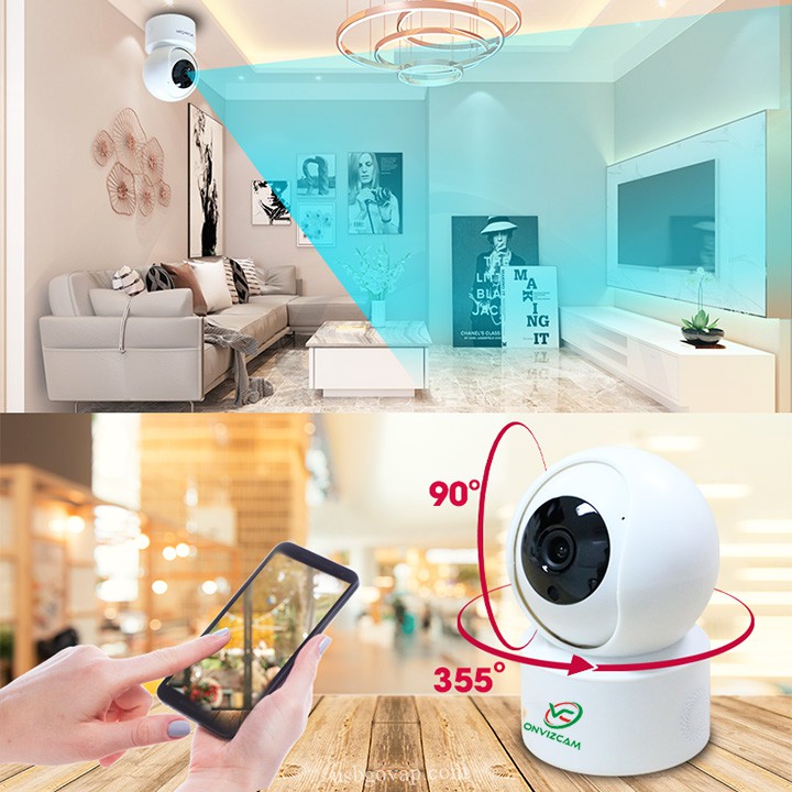 Camera Wifi 3 Râu CARECAM/ Onvizcam V5PRO 2.0MPX, độ phân giải FULL HD 1920x1080p