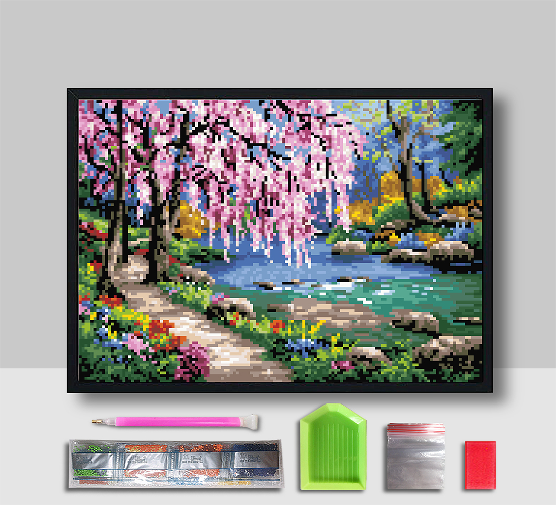 Tranh Đính Đá 5d Xzz5157Mg Riverside Kích Thước 30x40cm