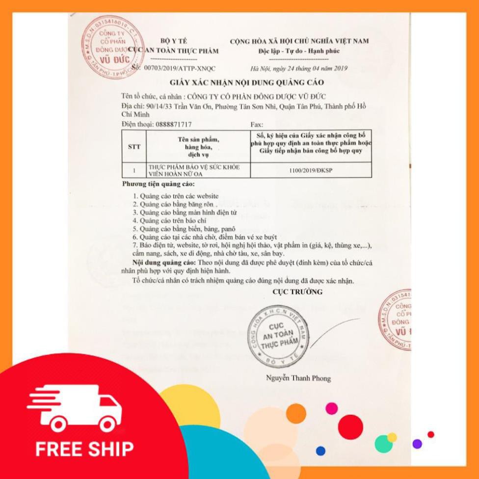 , PHỤ KHOA NỮ OA, ĐÔNG DƯỢC VŨ ĐỨC, 6 VIÊN, 6 XÔNG HKSTORE | BigBuy360 - bigbuy360.vn