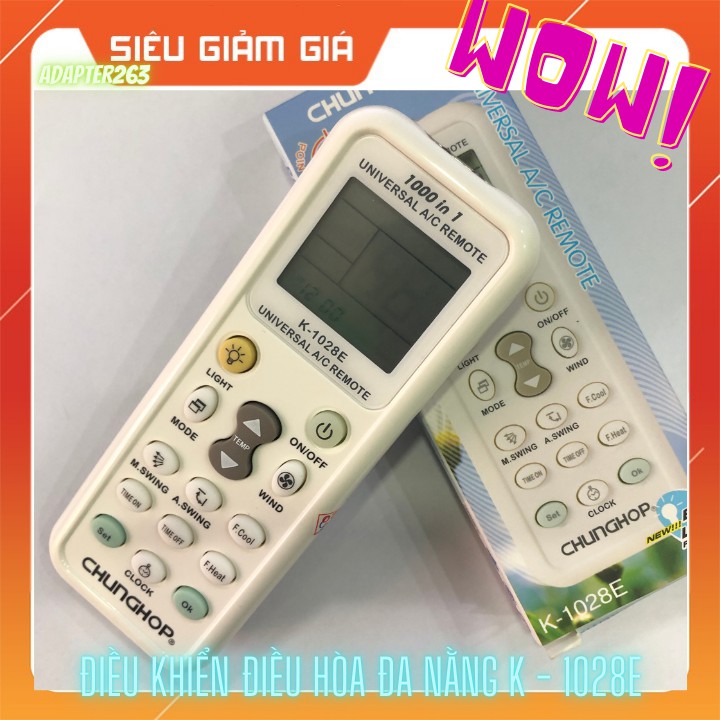 Remote điều hòa đa năng, điều khiển máy lạnh đa năng Chunghop K-1028E