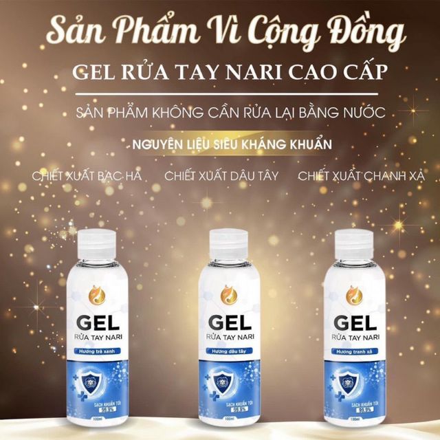 [Sạch Khuẩn 99,9%] Gel rửa tay khô tinh dầu Trà Xanh 100ml