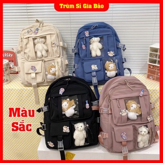 Cặp đi học nữ ulzzang thời trang basic, túi xách balo đẹp hàng cao cấp cho học sinh cấp 2 - 3, sinh viên tặng sticker