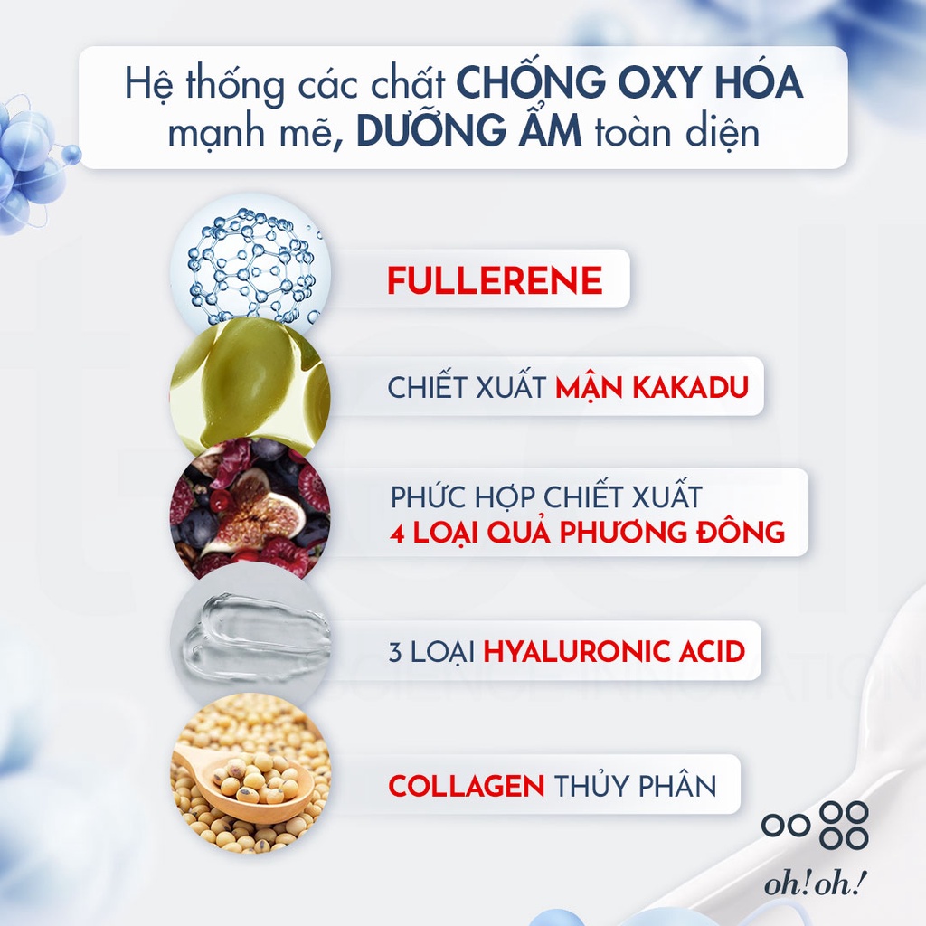 Kem dưỡng da giúp cấp ẩm, chống lão hoá và làm sáng da oh!oh! Anti-oxidant hydrating cream 25g