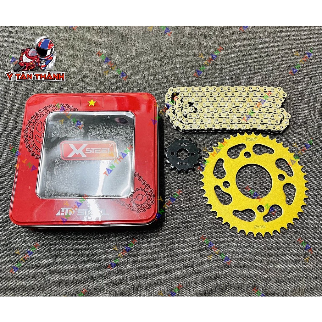 nhông sên đĩa x1r sonic 150 vàng MS 54