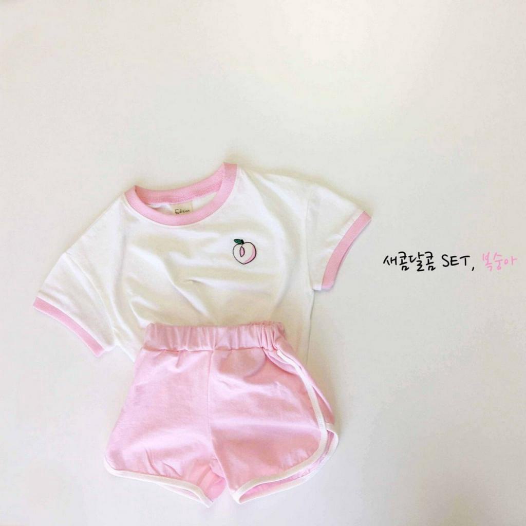 Set Đồ Thể Thao Ngắn Tay Phong Cách Hàn Quốc Dành Cho Bé Gái