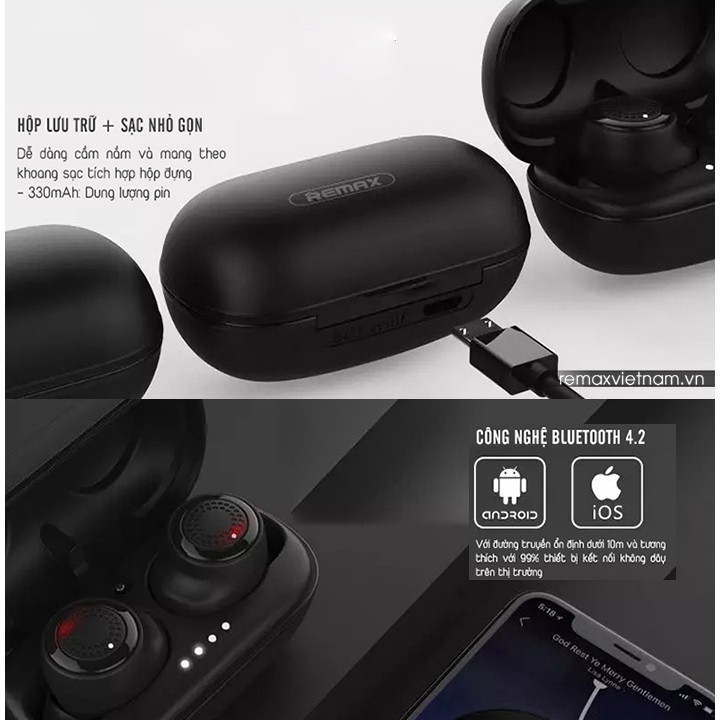 Tai nghe Bluetooth True Wireless Remax Earbuds TWS-2S