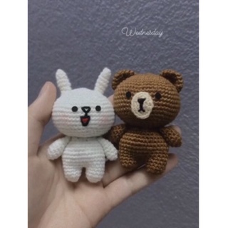 Móc khoá đôi gấu brown, thỏ cony bằng len 🐻🐰