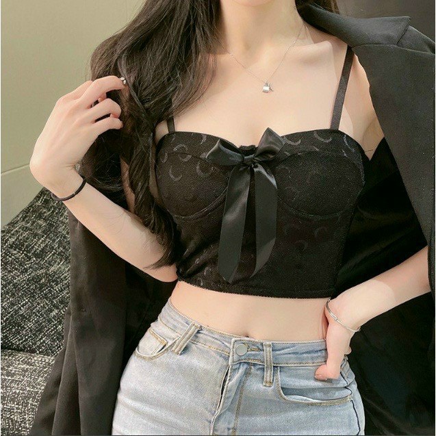 Bra 2 Dây Cúp Ngực Gợi Cảm Sexy Kiểu Dáng Trẻ Trung Ren Hình Mặt Trắng