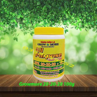 Phân bón lá 20-20-20 dưỡng hoa, dưỡng rễ, dưỡng cành Grow More 100g