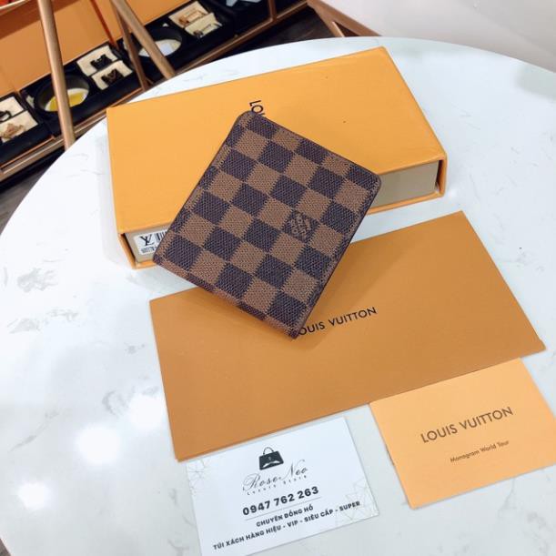 [Ảnh thật] Ví nam LV SUPER VIP‼️fullbox Louis Vuitton ô nâu