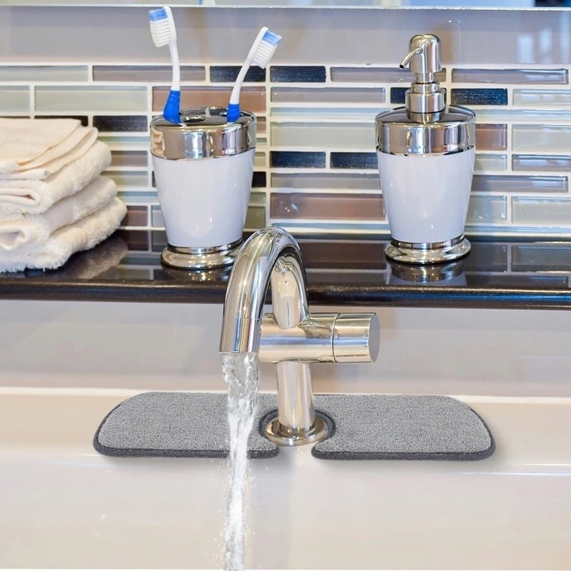 1 Thảm Lót Vòi Nước Nhà Bếp Nhà Tắm Chống Bắn Nước Chất Liệu Microfiber