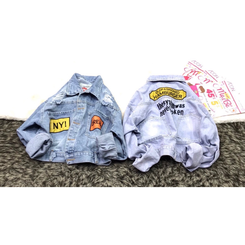 Áo khoác jean nữ Hàn Quốc wash mạnh độc đáo - hàng shop bao đẹp JT [NewUnisex]